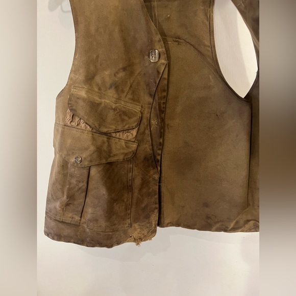 Vintage Filson Waxed Tin Cloth Hunting Vest - Picture 2 of 4
